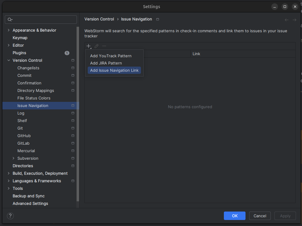 Dodanie pozycji w Issue Navigation